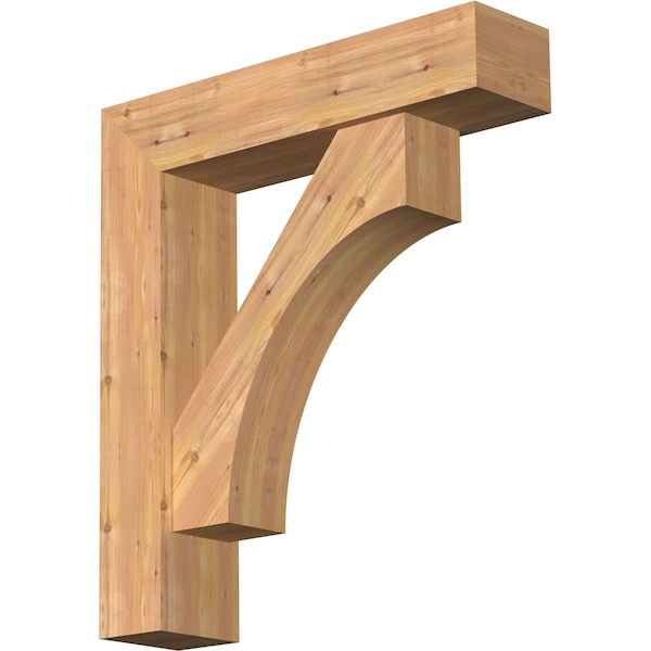 Ekena Millwork Westlake Block Smooth Bracket w/ Offset Brace, Western Red Cedar, 7 1/2"W x 32"D x 36"H BKT0806X32X36WTL05SWR - main